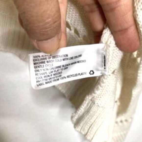 Knox Rose Cardigan Sweater Boho Women Sz XXL Ivory Open Front Sleeveless Crochet - Picture 9 of 10